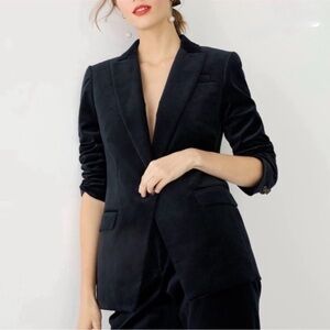 J Crew Willa Stretch Velvet Blazer, size 10 , black. Matching pants available